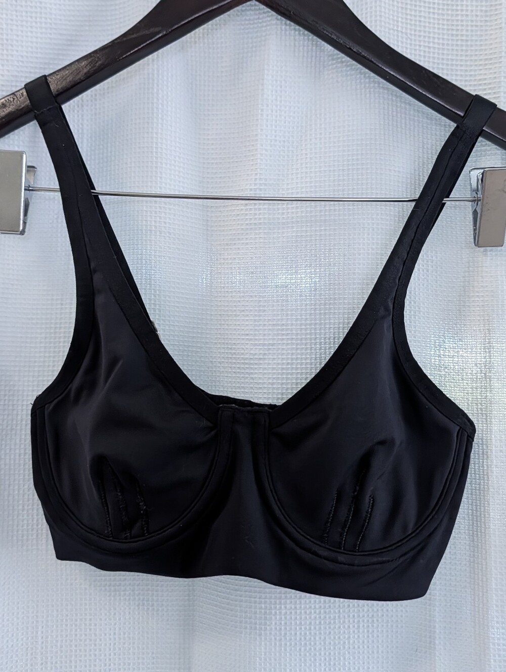 Natori Sport Bra 32B Underwire Convertible Adjustable Straps Unlined Black